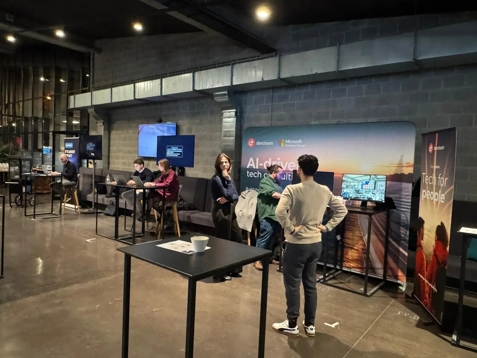 The expo floor with partner stands and attendees